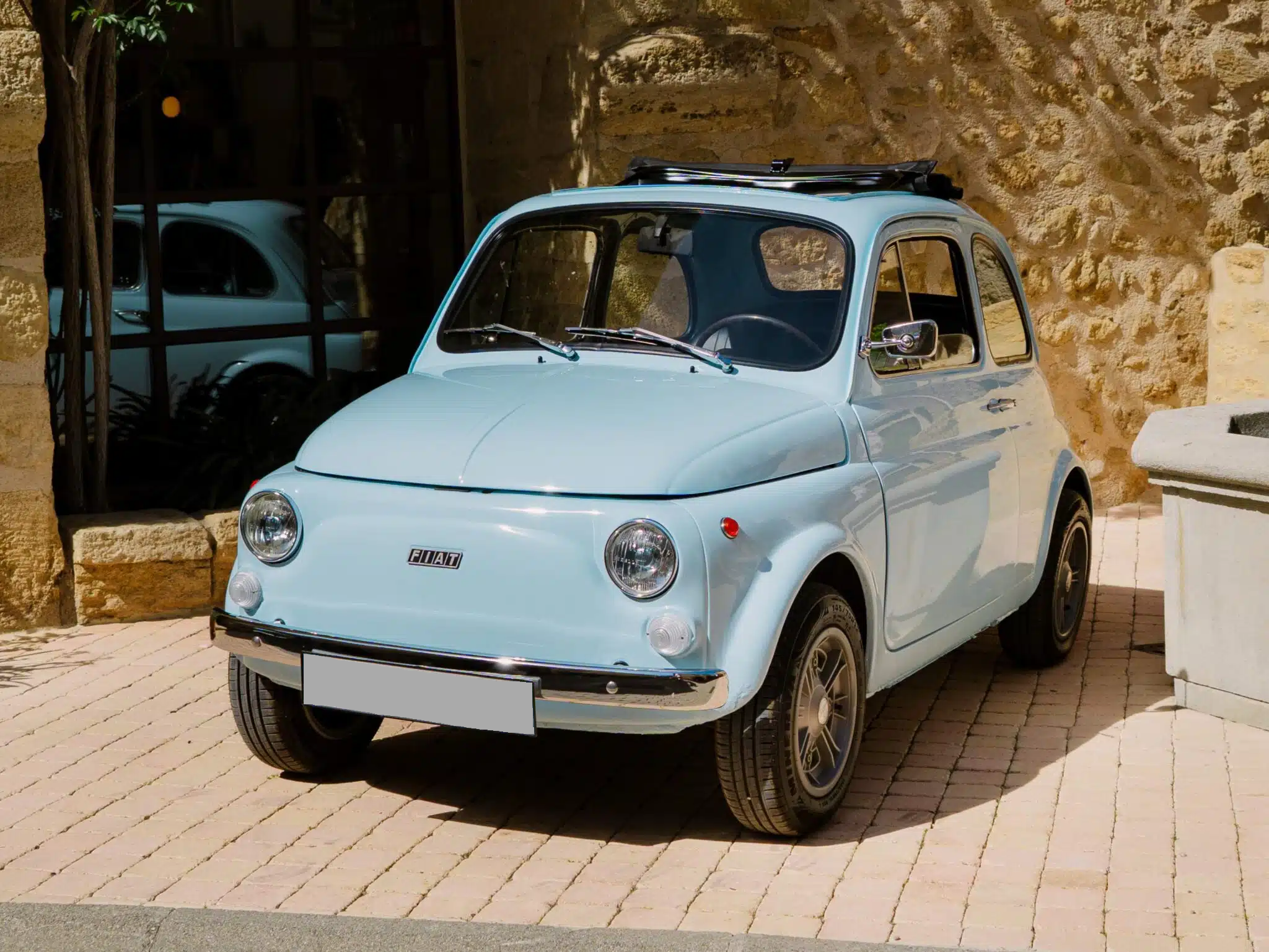 Fiat 500 R Bleu Ciel Agence Aix-en-Provence